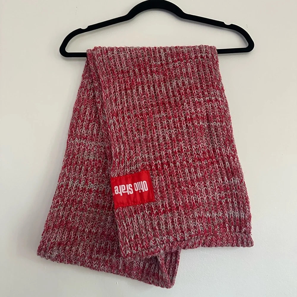 Ohio State Buckeyes Red and‎ White Knit Scarf